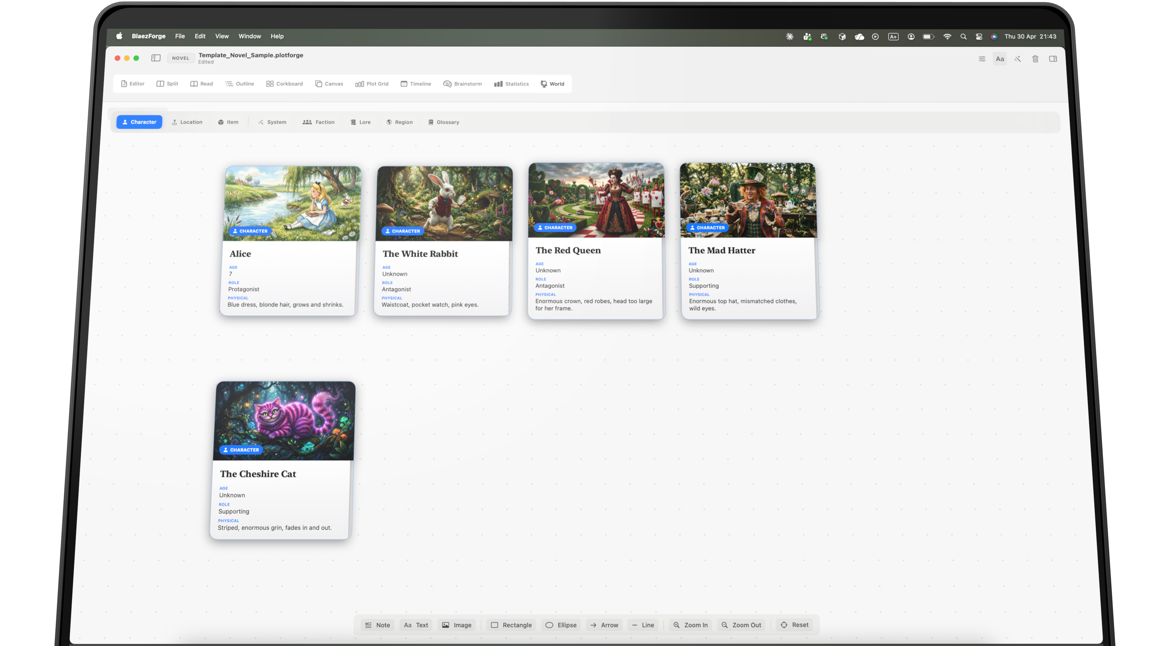 World building and lore management dashboard